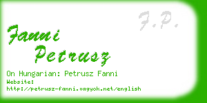 fanni petrusz business card